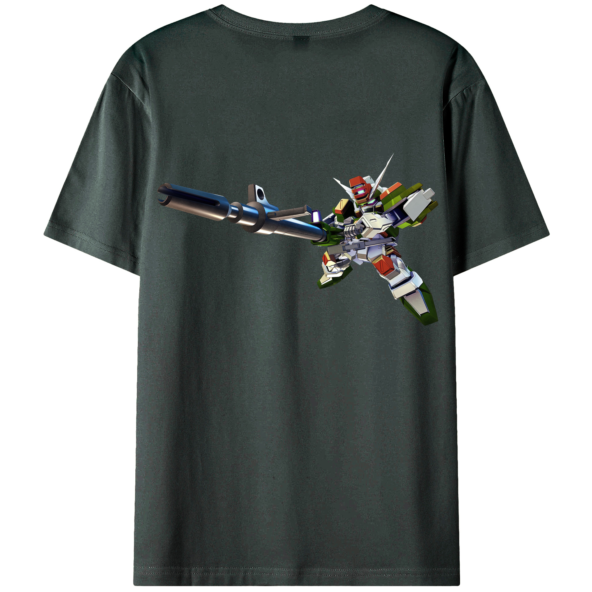 （画像用） 機動戦士ガンダム Mobile Suit Gundam 綿100％ メンズ半袖Tシャツ（バックプリント） 通気性
